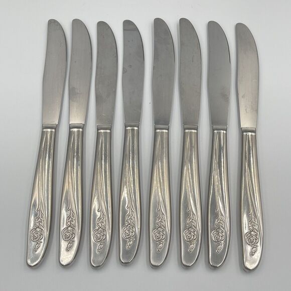 8 Qty Lot Oneida ROSEANNE Stainless Silverware Replacement Flatware Floral Rose - Picture 1 of 6